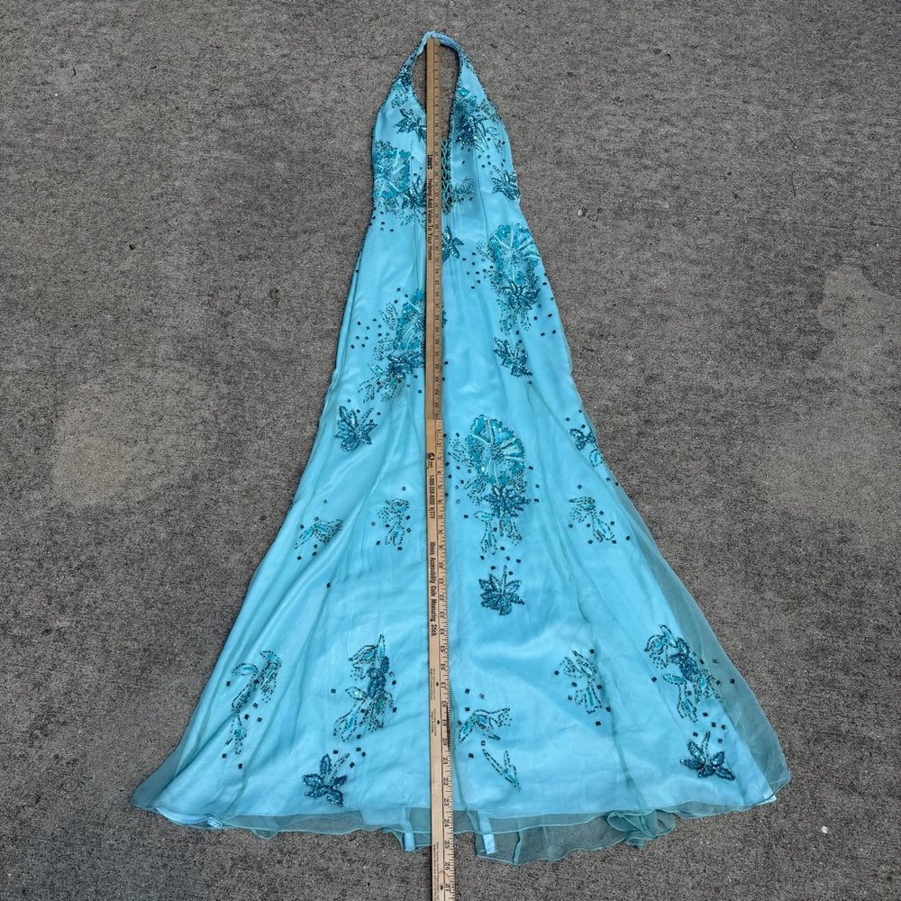 Vintage Y2K 100% Silk Beaded Dress Vintage Beaded Dress Vintage Prom Y2K Fairy - Picture 8 of 14